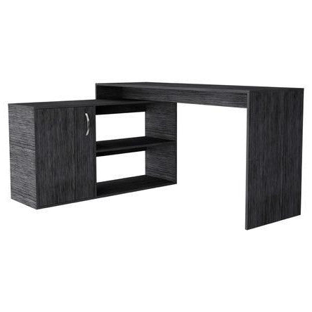 Homeroots 60" Gray L Shape Computer Desk   477841