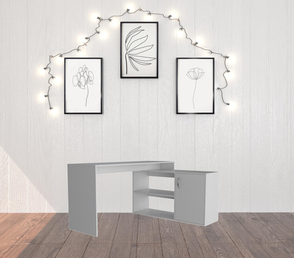 Homeroots 60" White L Shape Computer Desk   477842