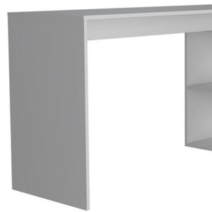 HomeRoots 60" White L-Shaped Computer Desk – Spacious, Modern Design with Storage for Home Office & Studies 477842