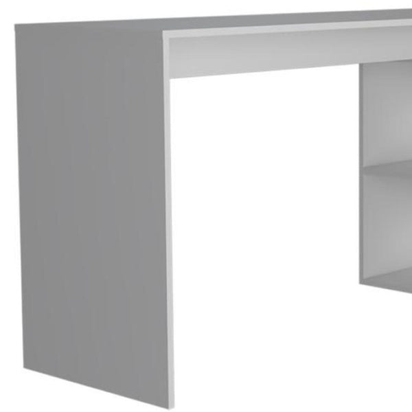 HomeRoots 60" White L-Shaped Computer Desk – Spacious, Modern Design with Storage for Home Office & Studies 477842