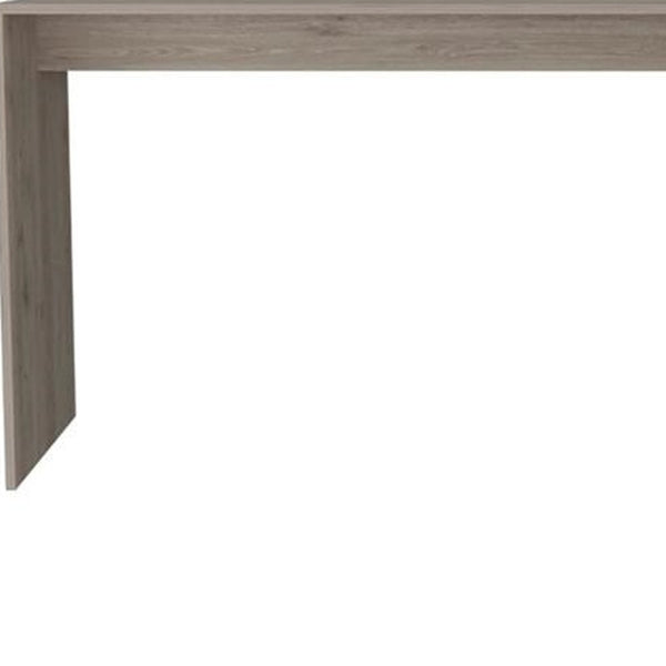 Homeroots 60" Light Gray L Shape Computer Desk   477847