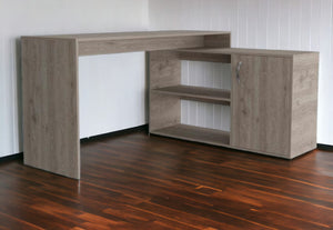 Homeroots 60" Light Gray L Shape Computer Desk   477847