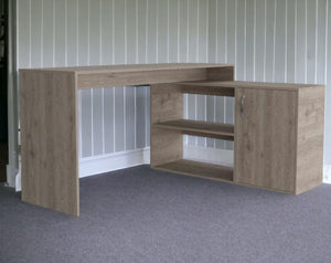 Homeroots 60" Light Gray L Shape Computer Desk   477847