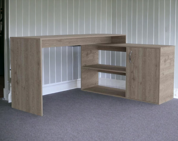 Homeroots 60" Light Gray L Shape Computer Desk   477847