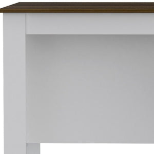 HomeRoots White 41" Kitchen Island with Storage - Rustic Two-Tone Design for Farmhouse Charm & Functionality 477873