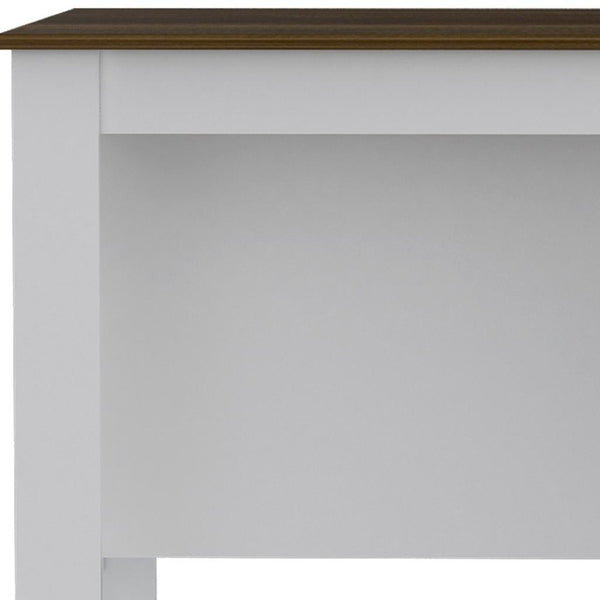 HomeRoots White 41" Kitchen Island with Storage - Rustic Two-Tone Design for Farmhouse Charm & Functionality 477873
