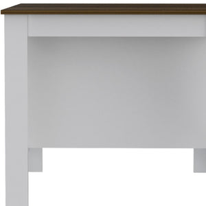 HomeRoots White 41" Kitchen Island with Storage - Rustic Two-Tone Design for Farmhouse Charm & Functionality 477873