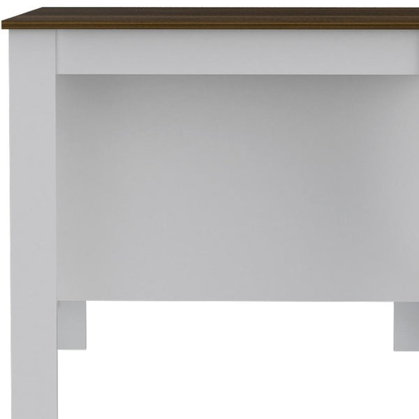 HomeRoots White 41" Kitchen Island with Storage - Rustic Two-Tone Design for Farmhouse Charm & Functionality 477873