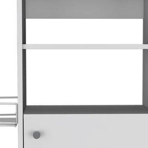 Homeroots Contemporary White Rolling Kitchen Cart  Particle Board 477879