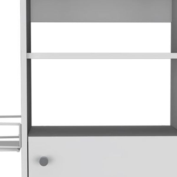 Homeroots Contemporary White Rolling Kitchen Cart  Particle Board 477879