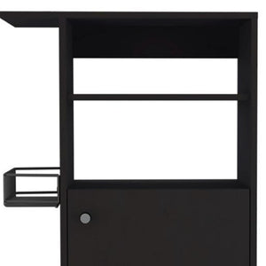 HomeRoots Black 24" Rolling Kitchen Cart - Stylish Storage & Prep Island with Lockable Casters for Any Space 477882