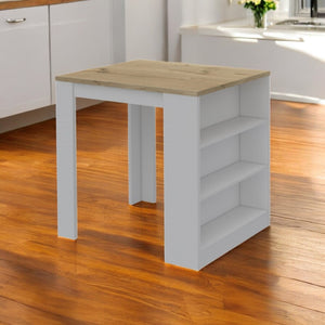HomeRoots White 36" Kitchen Island with Storage - Versatile Farmhouse Charm, Durable Construction & Style 477891