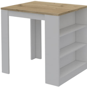 HomeRoots White 36" Kitchen Island with Storage - Versatile Farmhouse Charm, Durable Construction & Style 477891