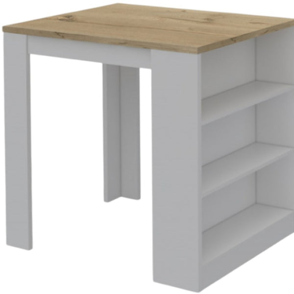 HomeRoots White 36" Kitchen Island with Storage - Versatile Farmhouse Charm, Durable Construction & Style 477891