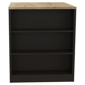 HomeRoots Black Kitchen Island 36" - Stylish Two-Tone Design with Storage, Perfect for Modern & Rustic Spaces 477892