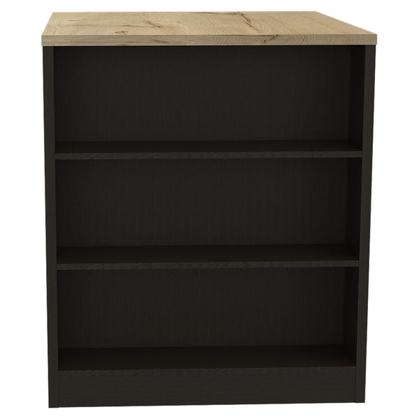 HomeRoots Black Kitchen Island 36" - Stylish Two-Tone Design with Storage, Perfect for Modern & Rustic Spaces 477892