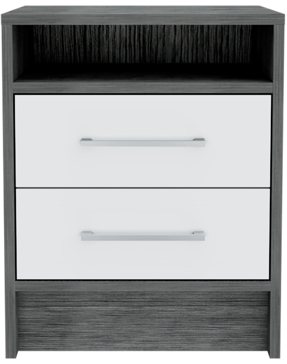 Homeroots Sophisticated And Stylish Smokey Oak And White Nightstand   477898