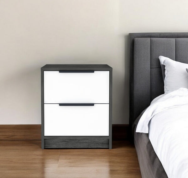 HomeRoots 19" Wood Two Drawer Nightstand - Compact, Stylish Storage Solution for Bedroom, Living Room & More! 477899