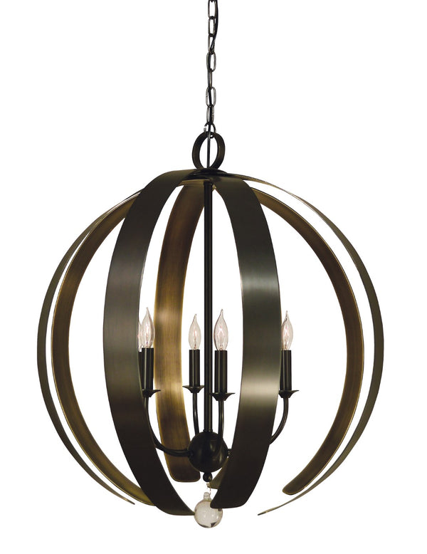 Framburg 6-light Stunning Venus Chandelier With Mixed Metal Finishes - Handcrafted Excellence Made In Usa Mahogany Bronze Metal 4779 Mb/Hb