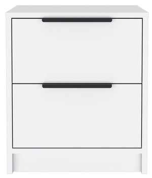 Homeroots Stylish White Two Drawer Nightstand   477902