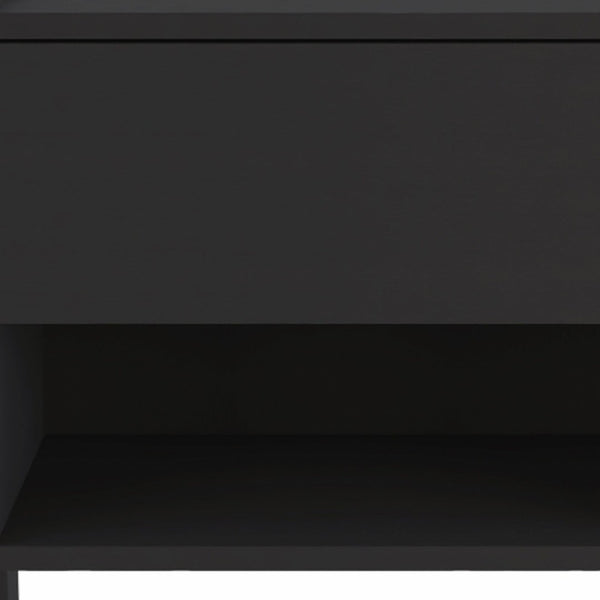HomeRoots 22" Black Wood Nightstand with Drawer & Display Shelf - Modern, Versatile Accent for Any Room! 477907