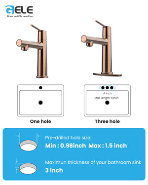 English Elm Rose Rose Gold Single-Handle Bathroom Faucet Deck Mount for Vanity RV Modern 1.5 GPM Zinc Alloy Finish T3177P289657