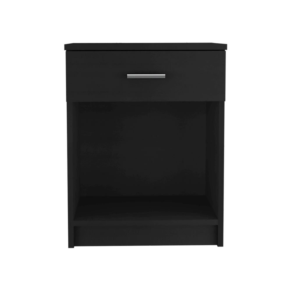 Homeroots Modern And Eco Black Bed And Bath Nightstand   477919
