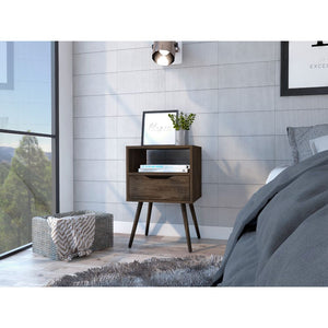 Homeroots Modern Dark Walnut Bedroom Nightstand   477923