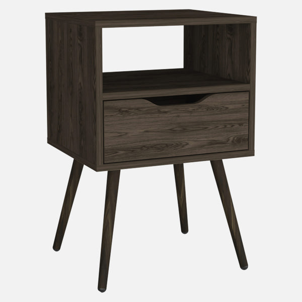 Homeroots Modern Dark Walnut Bedroom Nightstand   477923