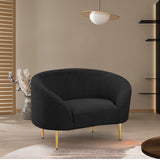 Ritz Black Boucle Fabric Chair 477Black-C Meridian Furniture