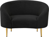 Ritz Black Boucle Fabric Chair 477Black-C Meridian Furniture