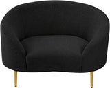 Ritz Black Boucle Fabric Chair 477Black-C Meridian Furniture