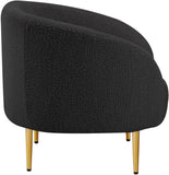 Ritz Black Boucle Fabric Chair 477Black-C Meridian Furniture