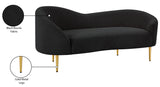 Ritz Black Boucle Fabric Loveseat 477Black-L Meridian Furniture