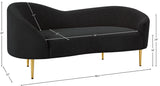 Ritz Black Boucle Fabric Loveseat 477Black-L Meridian Furniture