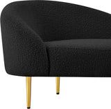 Ritz Black Boucle Fabric Loveseat 477Black-L Meridian Furniture