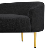 Ritz Black Boucle Fabric Loveseat 477Black-L Meridian Furniture