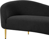 Ritz Black Boucle Fabric Loveseat 477Black-L Meridian Furniture