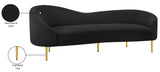 Ritz Black Boucle Fabric Sofa 477Black-S Meridian Furniture