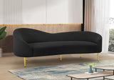 Ritz Black Boucle Fabric Sofa 477Black-S Meridian Furniture