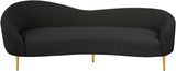 Ritz Black Boucle Fabric Sofa 477Black-S Meridian Furniture