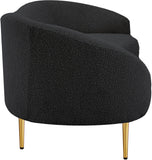 Ritz Black Boucle Fabric Sofa 477Black-S Meridian Furniture