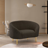 Ritz Brown Boucle Fabric Chair 477Brown-C Meridian Furniture