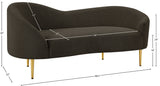 Ritz Brown Boucle Fabric Loveseat 477Brown-L Meridian Furniture
