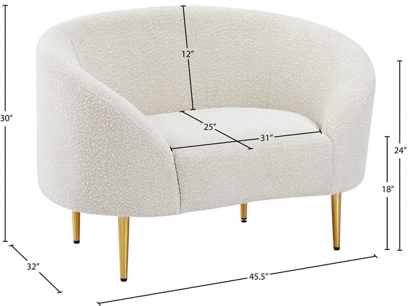 Ritz Cream Boucle Fabric Chair 477Cream-C Meridian Furniture