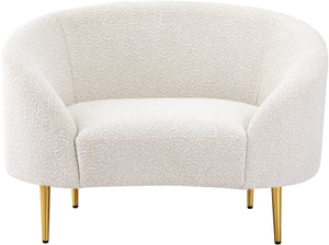Ritz Cream Boucle Fabric Chair 477Cream-C Meridian Furniture