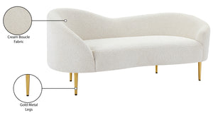 Ritz Cream Boucle Fabric Loveseat 477Cream-L Meridian Furniture