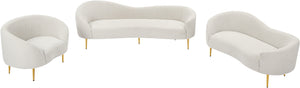 Ritz Cream Boucle Fabric Loveseat 477Cream-L Meridian Furniture