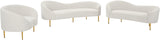 Ritz Cream Boucle Fabric Loveseat 477Cream-L Meridian Furniture