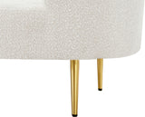 Ritz Cream Boucle Fabric Loveseat 477Cream-L Meridian Furniture